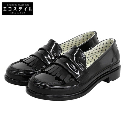 HUNTER ハンター 新品同様 GLOSS TASSEL PENNY LOAFER/防水性ローファー シューズ レディース ブラック 6 シューズ
