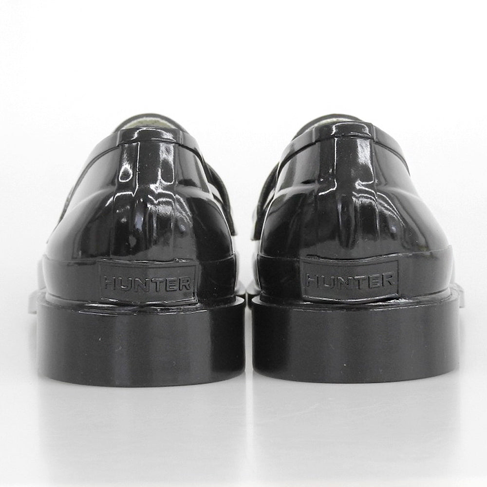 HUNTER ハンター 新品同様 GLOSS TASSEL PENNY LOAFER/防水性ローファー シューズ レディース ブラック 6 シューズ