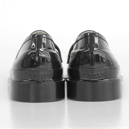HUNTER ハンター 新品同様 GLOSS TASSEL PENNY LOAFER/防水性ローファー シューズ レディース ブラック 6 シューズ
