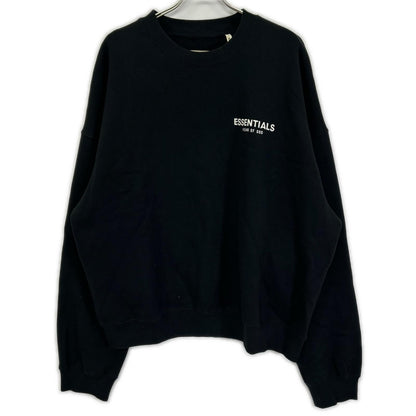 Essentials エッセンシャルズ ブラック ワンポイントロゴプリント FOG ロングスリーブ スウェット トップス
