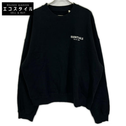 Essentials エッセンシャルズ ブラック ワンポイントロゴプリント FOG ロングスリーブ スウェット トップス