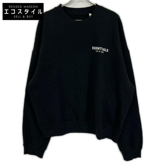 Essentials エッセンシャルズ ブラック ワンポイントロゴプリント FOG ロングスリーブ スウェット トップス