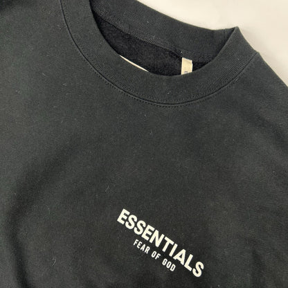 Essentials エッセンシャルズ ブラック ワンポイントロゴプリント FOG ロングスリーブ スウェット トップス
