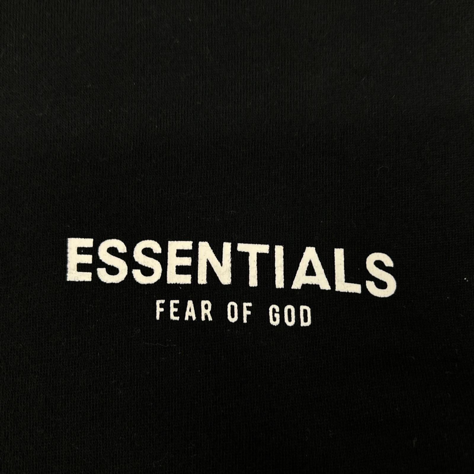Essentials エッセンシャルズ ブラック ワンポイントロゴプリント FOG ロングスリーブ スウェット トップス