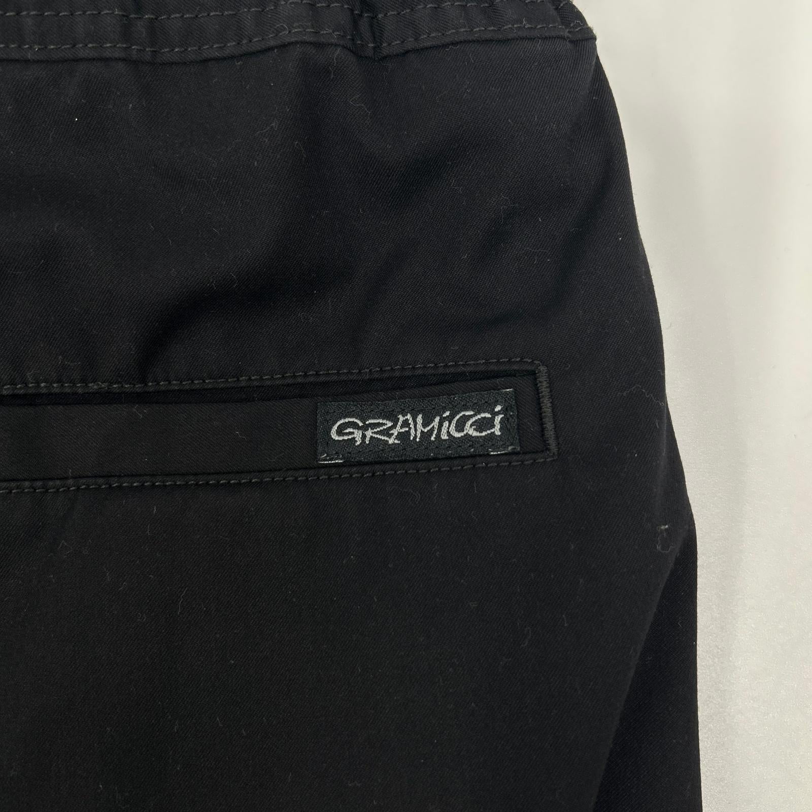 Gramicci グラミチ GMP5-F1007 ブラック レーヨン混 ベルテッド レギュラーフィットパンツ ボトムス