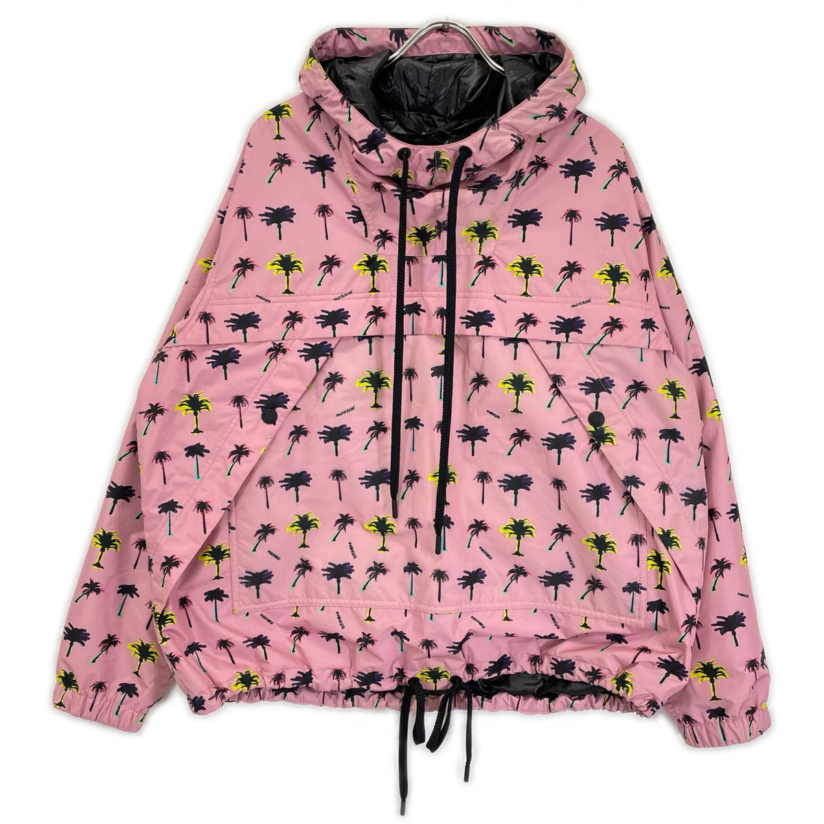 MONCLER モンクレール 【GRENOBLE】21年製 VALLONET ピンク ナイロン パームツリープリント アノラックフーディプルオーバー トップス