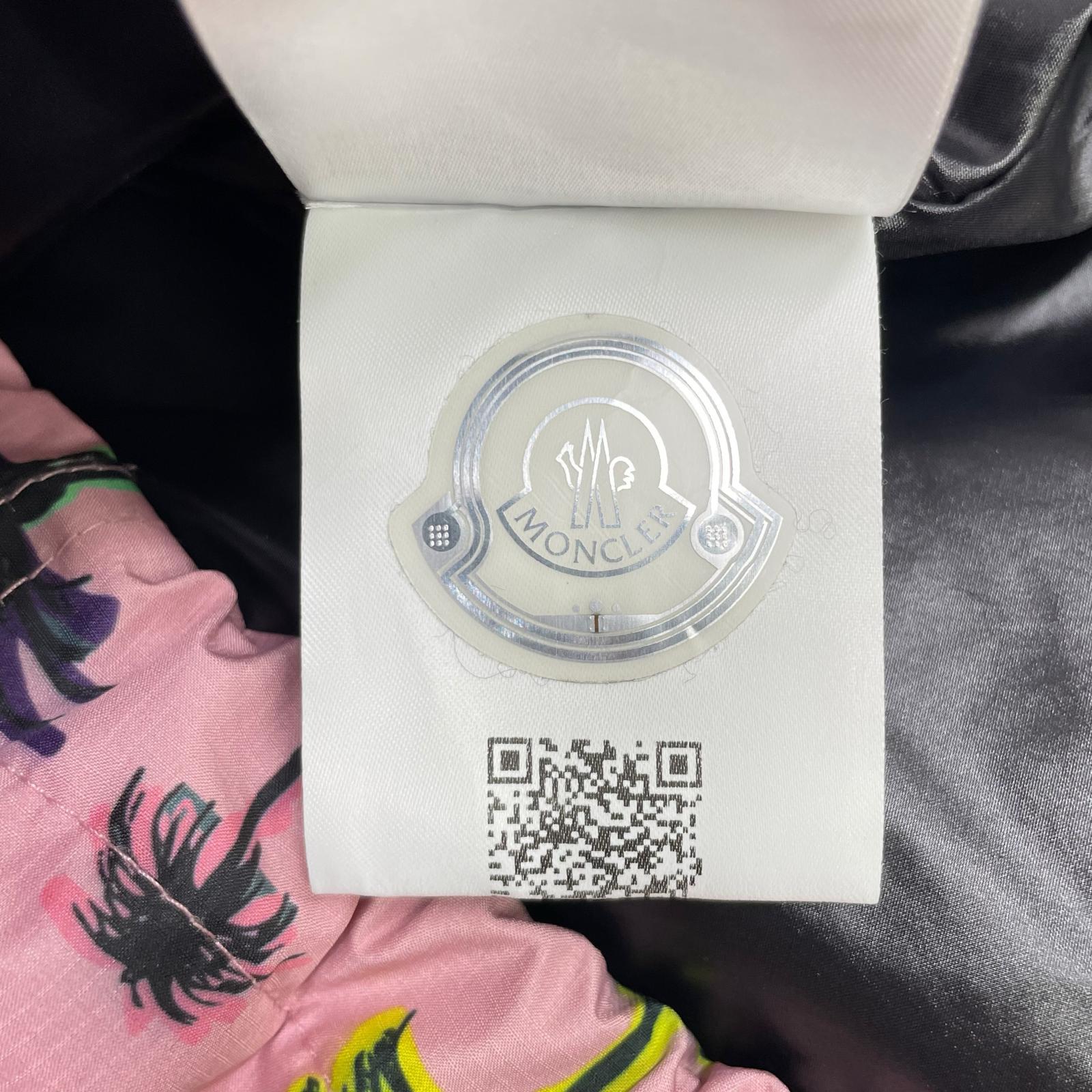 MONCLER モンクレール 【GRENOBLE】21年製 VALLONET ピンク ナイロン パームツリープリント アノラックフーディプルオーバー トップス
