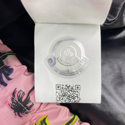 MONCLER モンクレール 【GRENOBLE】21年製 VALLONET ピンク ナイロン パームツリープリント アノラックフーディプルオーバー トップス