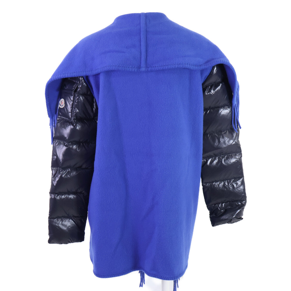 MONCLER モンクレール 【美品】MANTELLA マンテラ アームダウン切替 ウール フリンジポンチョ ジャケット