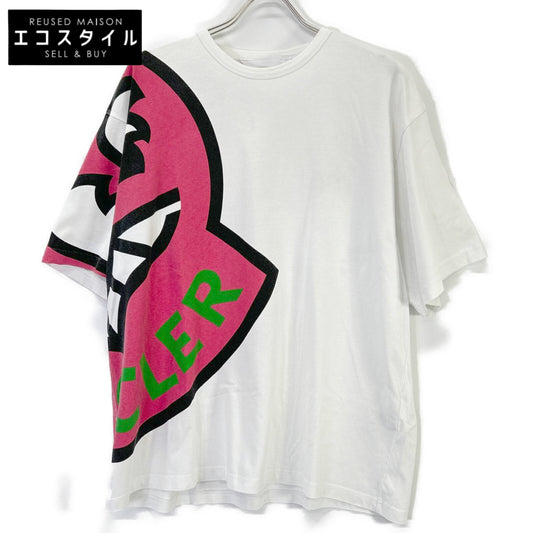 MONCLER モンクレール 22SS T-SHIRT SS ホワイト×ピンク コットンラージロゴプリント ショートスリーブカットソー トップス