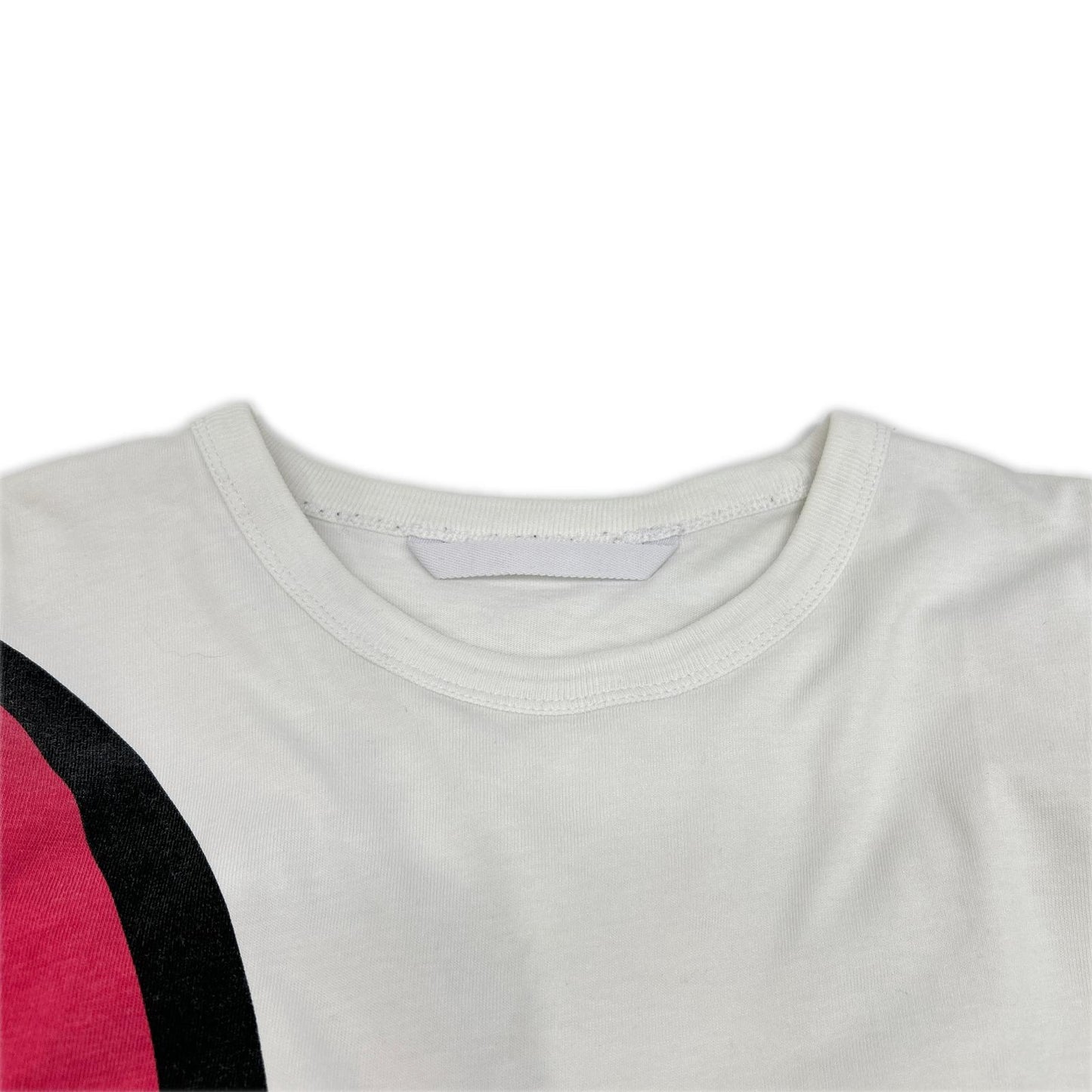 MONCLER モンクレール 22SS T-SHIRT SS ホワイト×ピンク コットンラージロゴプリント ショートスリーブカットソー トップス