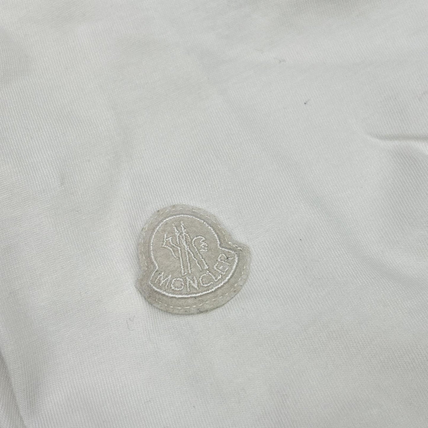 MONCLER モンクレール 22SS T-SHIRT SS ホワイト×ピンク コットンラージロゴプリント ショートスリーブカットソー トップス