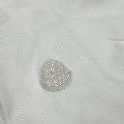 MONCLER モンクレール 22SS T-SHIRT SS ホワイト×ピンク コットンラージロゴプリント ショートスリーブカットソー トップス