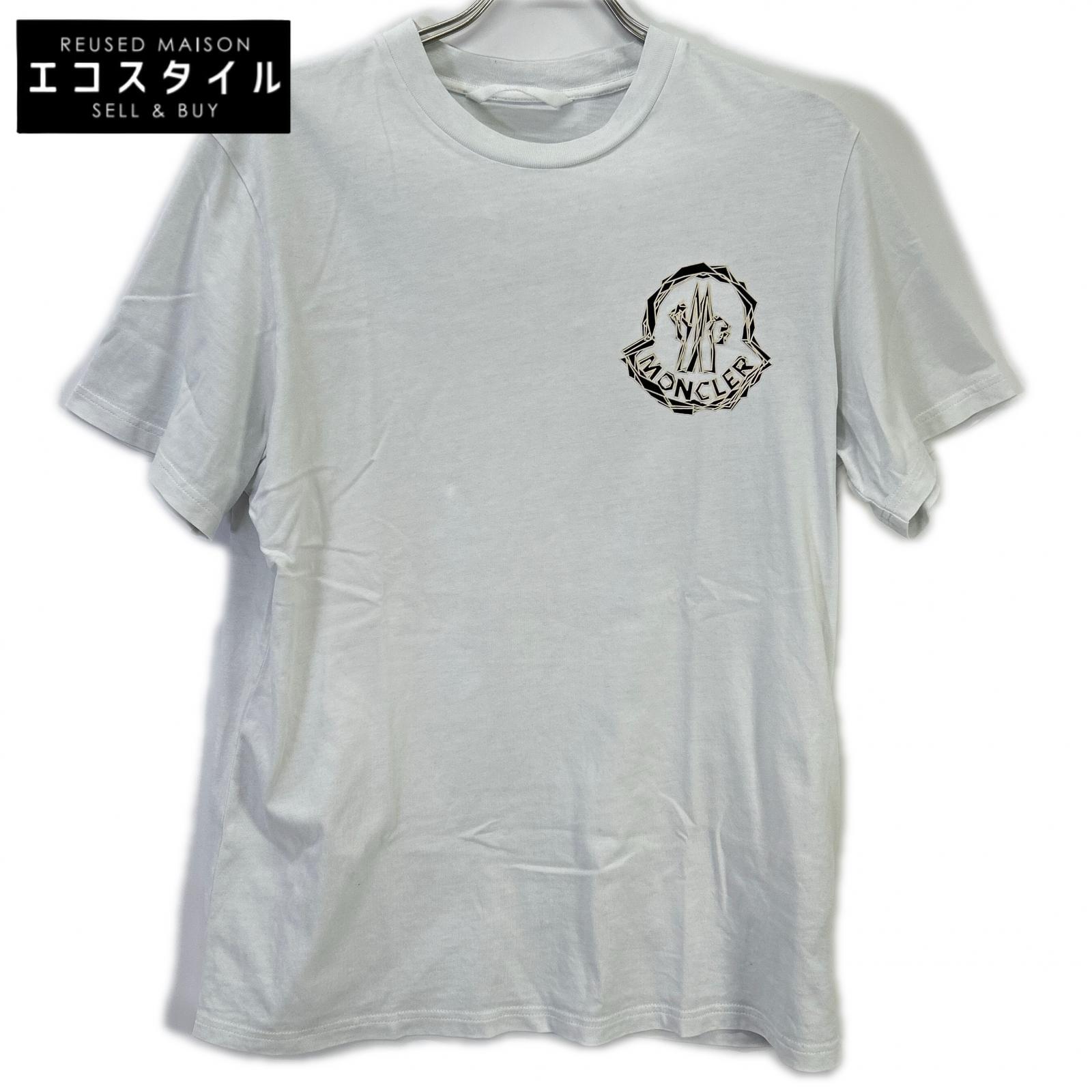 MONCLER モンクレール 25SS T-SHIRT SS ホワイト コットン ロゴプリント ショートスリーブカットソー トップス