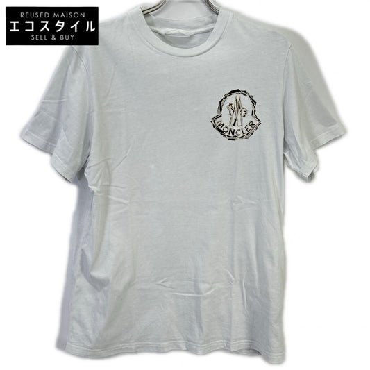 MONCLER モンクレール 25SS T-SHIRT SS ホワイト コットン ロゴプリント ショートスリーブカットソー トップス