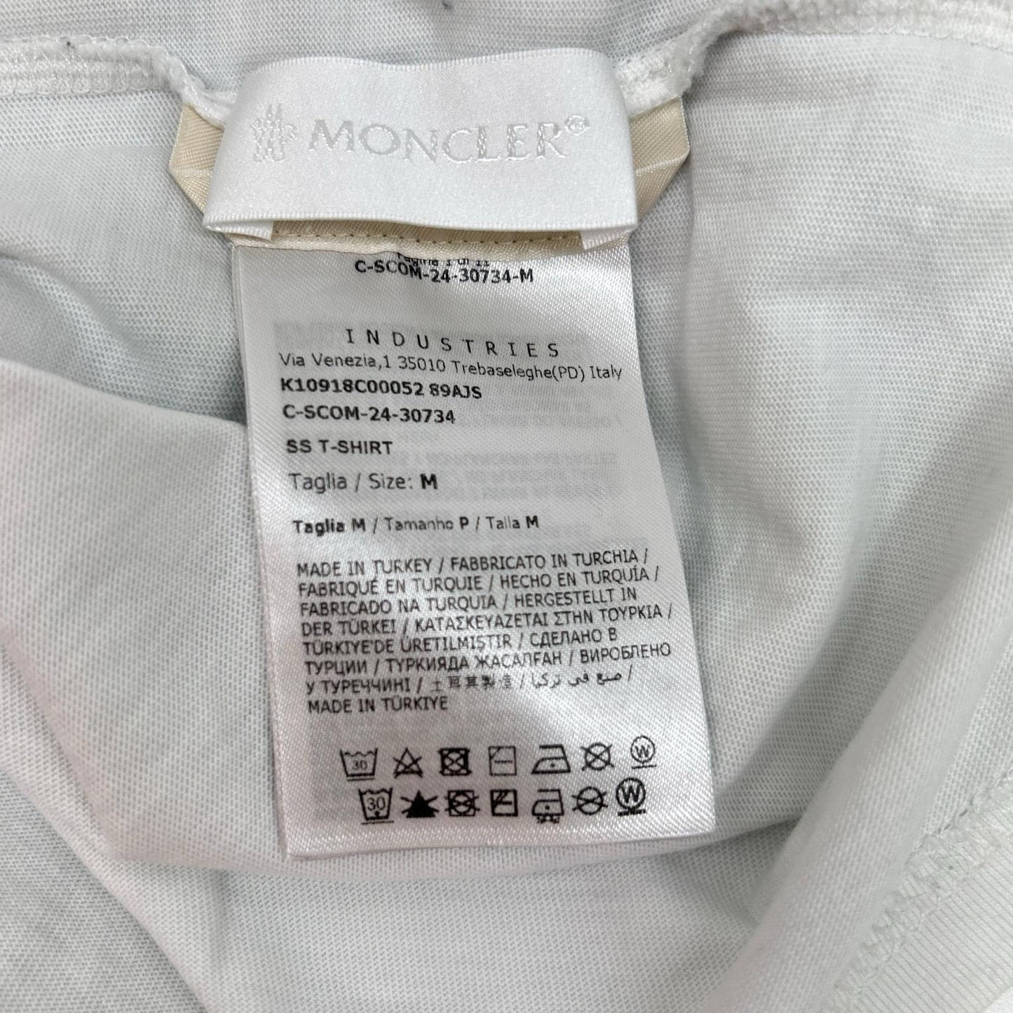 MONCLER モンクレール 25SS T-SHIRT SS ホワイト コットン ロゴプリント ショートスリーブカットソー トップス