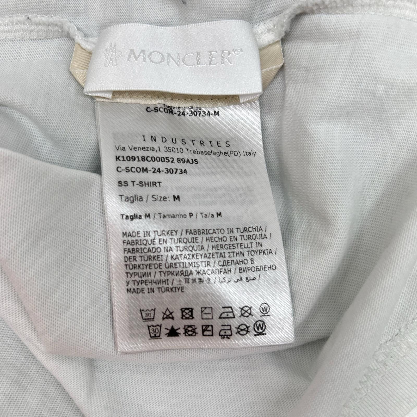 MONCLER モンクレール 25SS T-SHIRT SS ホワイト コットン ロゴプリント ショートスリーブカットソー トップス