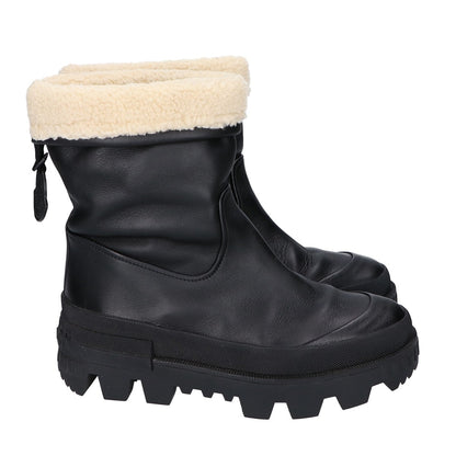 MONCLER モンクレール 【美品】MOSCOVA モスコバ ボアライニング エンボスロゴチャーム レザー ショートブーツ シューズ