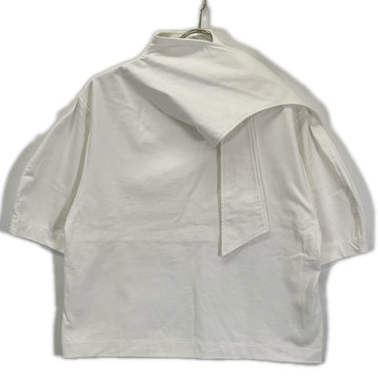 IIROT イロット ホワイト Pure Organic Cotton Blouse ボウタイショートスリーブブラウス トップス