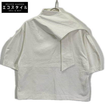 IIROT イロット ホワイト Pure Organic Cotton Blouse ボウタイショートスリーブブラウス トップス