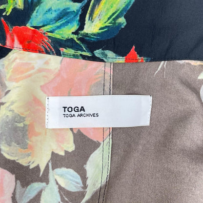 TOGA トーガ TA01-FH042 ブラック フラワープリントフロントジップジャケットワンピース ワンピース