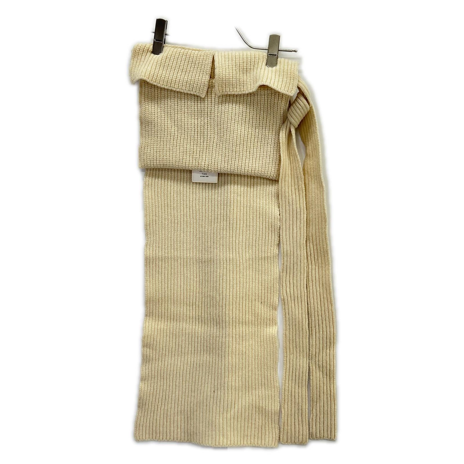 TAN タン TN18AW002 アイボリー ウール100 ラップエプロン ニットスカート スカート