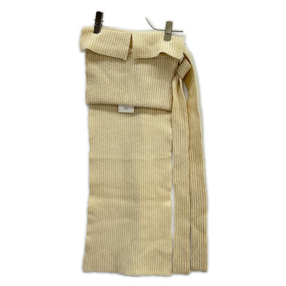 TAN タン TN18AW002 アイボリー ウール100 ラップエプロン ニットスカート スカート
