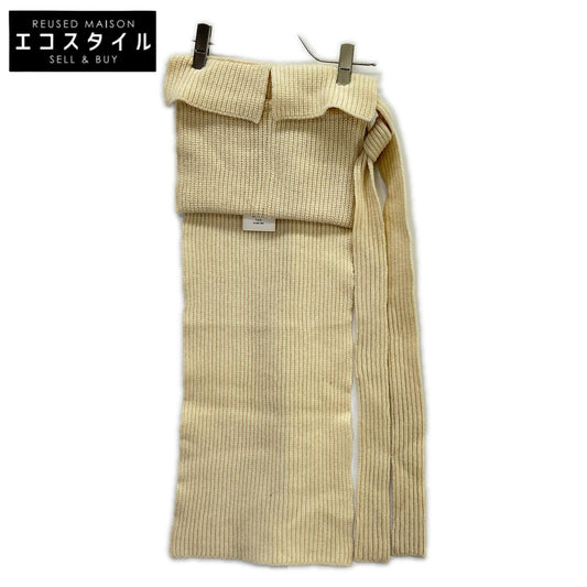 TAN タン TN18AW002 アイボリー ウール100 ラップエプロン ニットスカート スカート