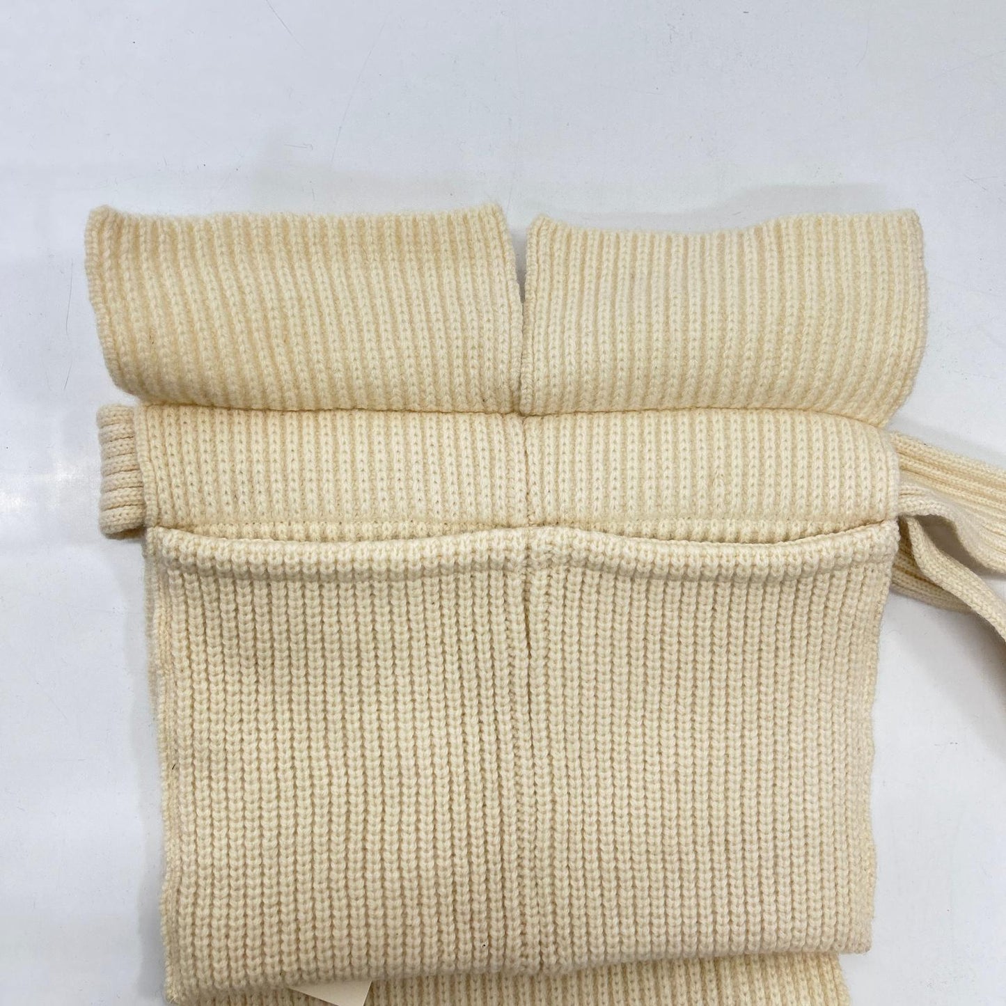 TAN タン TN18AW002 アイボリー ウール100 ラップエプロン ニットスカート スカート