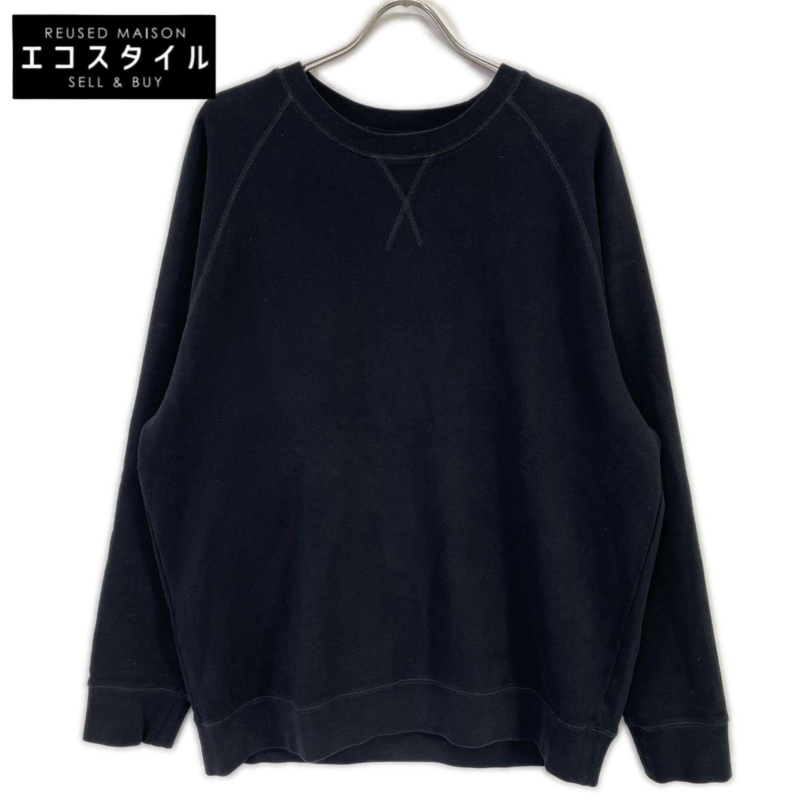 SUNSPEL for Ron Herman 4120900119 Black Cotton Loopback Raglan-Sleeve Sweatshirt Pullover Tops