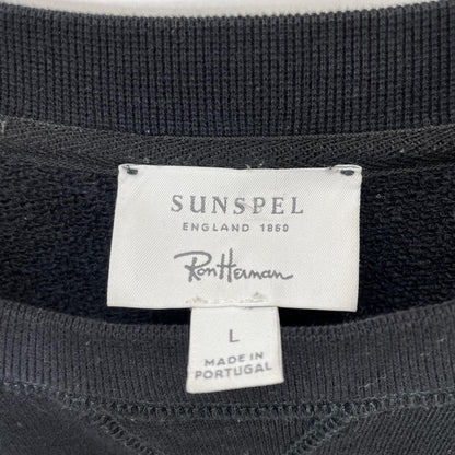 SUNSPEL for Ron Herman 4120900119 Black Cotton Loopback Raglan-Sleeve Sweatshirt Pullover Tops