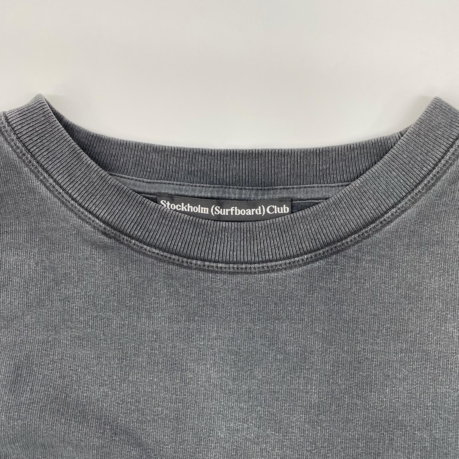 Stockholm Surfboard Club ストックホルムサーフボードクラブ 4220900191 ウォッシュブラック コットン クルーネック スウェットプルオーバー トップス