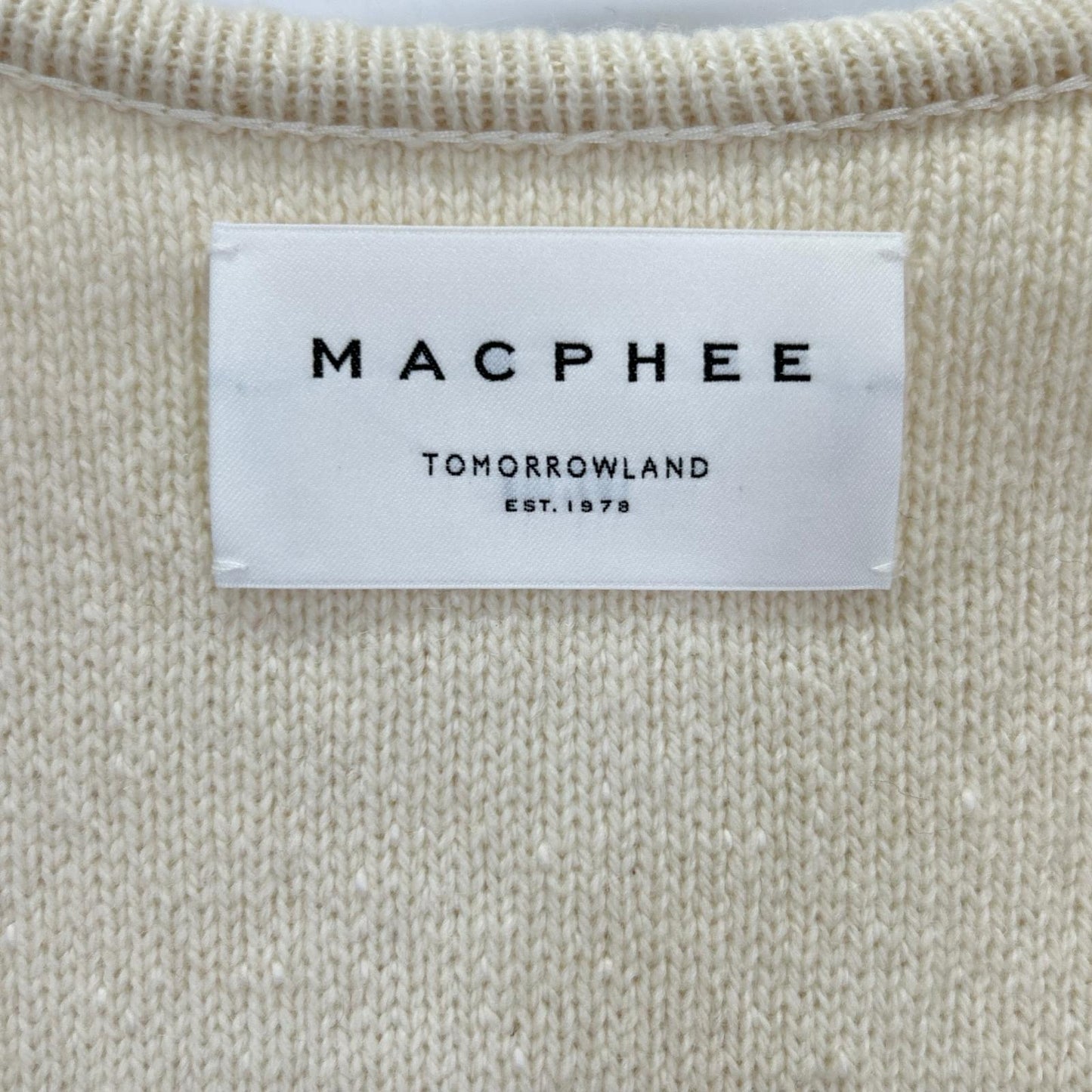 MACPHEE マカフィー 24年製 ホワイト パイピング クルーネックカーディガン トップス