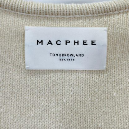 MACPHEE マカフィー 24年製 ホワイト パイピング クルーネックカーディガン トップス