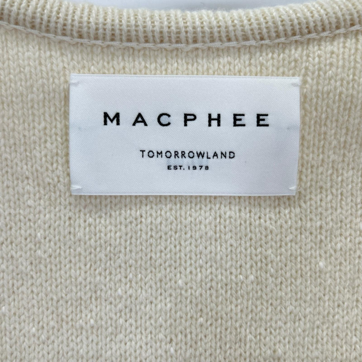 MACPHEE マカフィー 24年製 ホワイト パイピング クルーネックカーディガン トップス