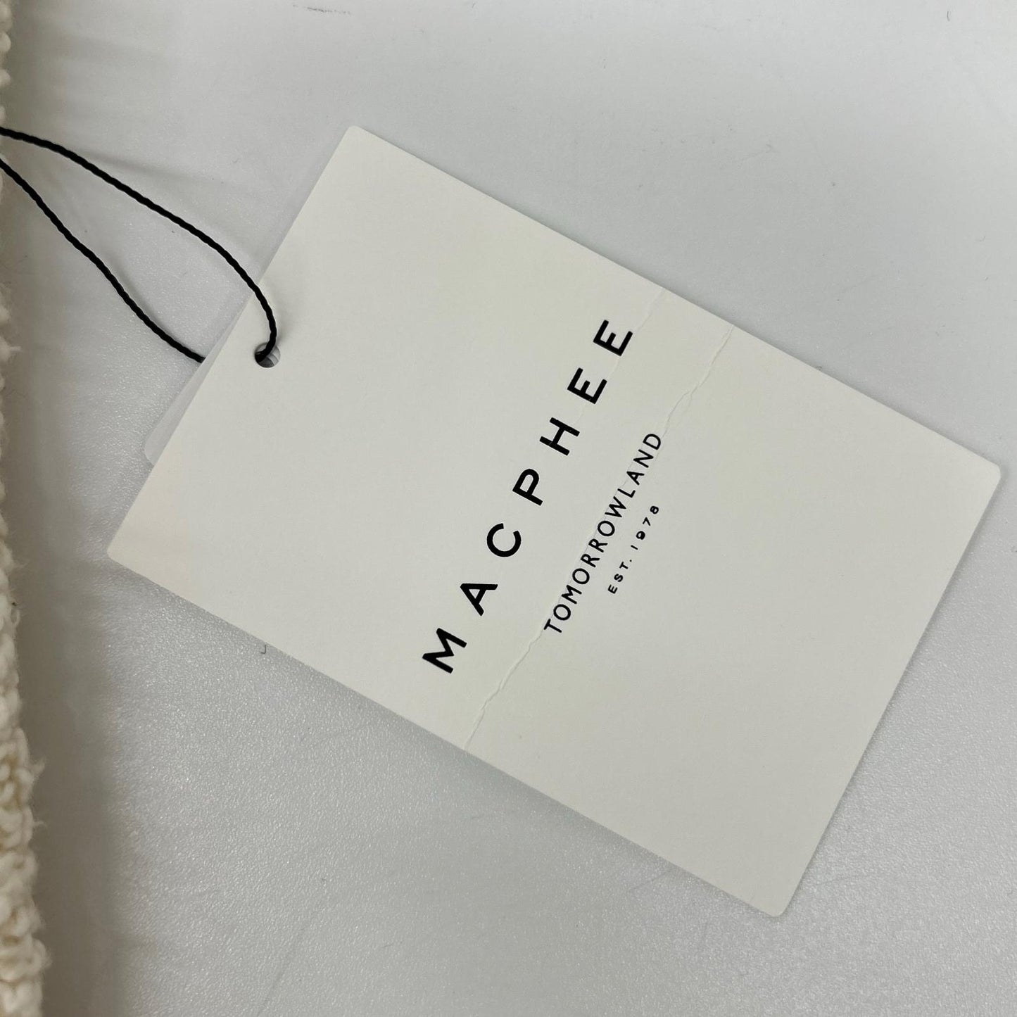 MACPHEE マカフィー 24年製 ホワイト パイピング クルーネックカーディガン トップス
