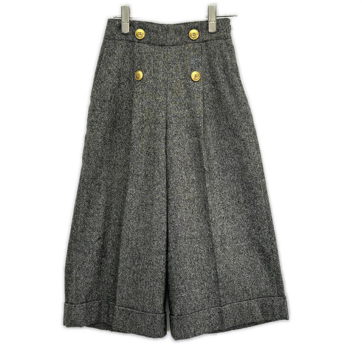 BLUE LABEL CRESTBRIDGE ブルーレーベルクレストブリッジ グレー レーヨン混 金釦 キュロットパンツ ボトムス