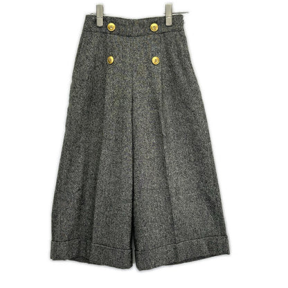 BLUE LABEL CRESTBRIDGE ブルーレーベルクレストブリッジ グレー レーヨン混 金釦 キュロットパンツ ボトムス