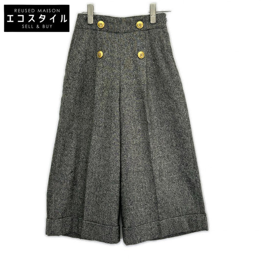BLUE LABEL CRESTBRIDGE gray rayon-blend culotte pants with gold buttons bottoms