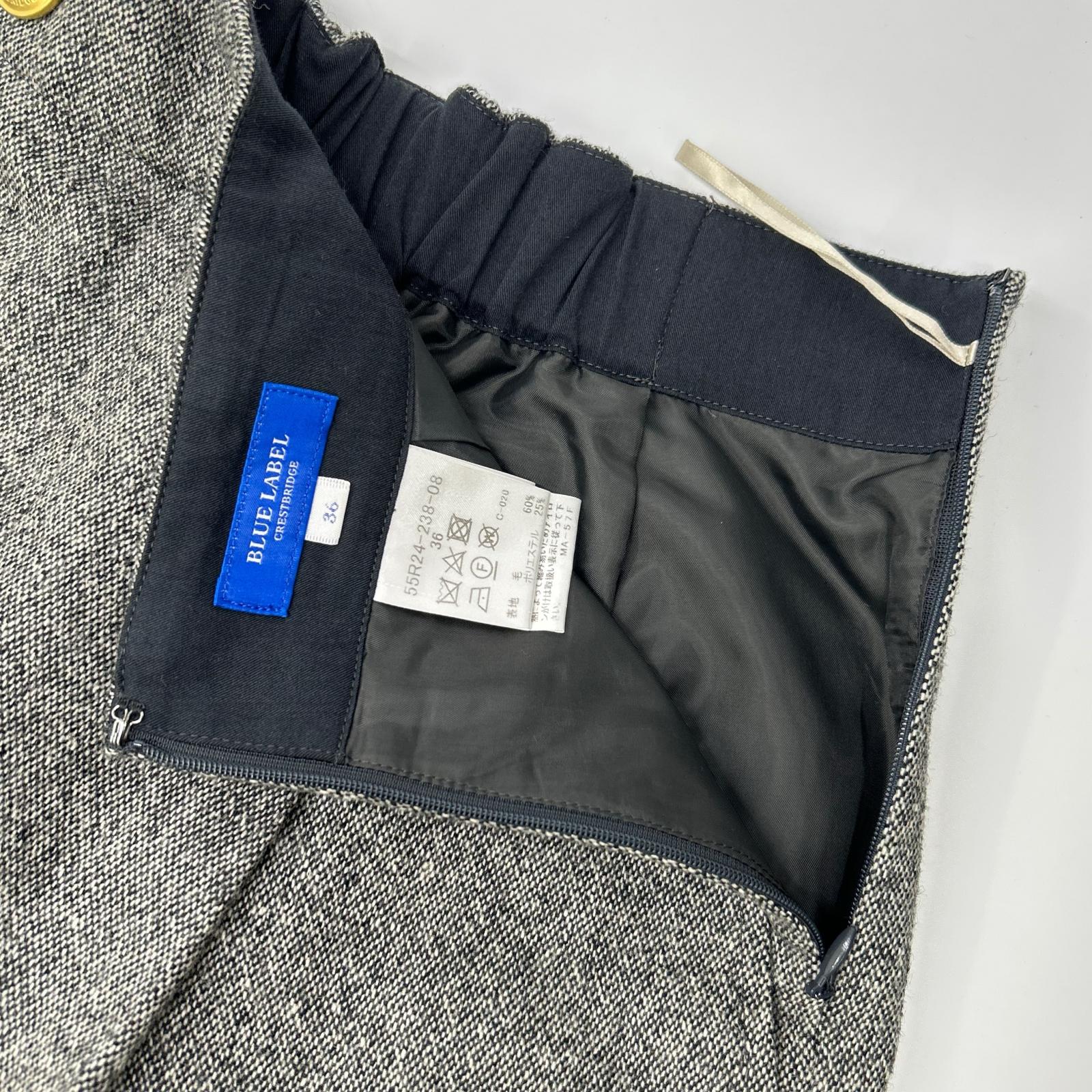 BLUE LABEL CRESTBRIDGE ブルーレーベルクレストブリッジ グレー レーヨン混 金釦 キュロットパンツ ボトムス