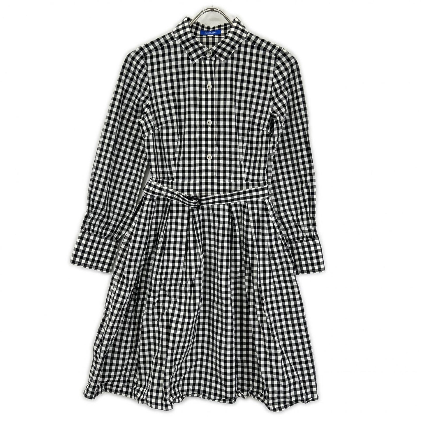 BLUE LABEL CRESTBRIDGE ブルーレーベルクレストブリッジ ブラック×ホワイト コットン ギンガムチェック シャツワンピース ワンピース