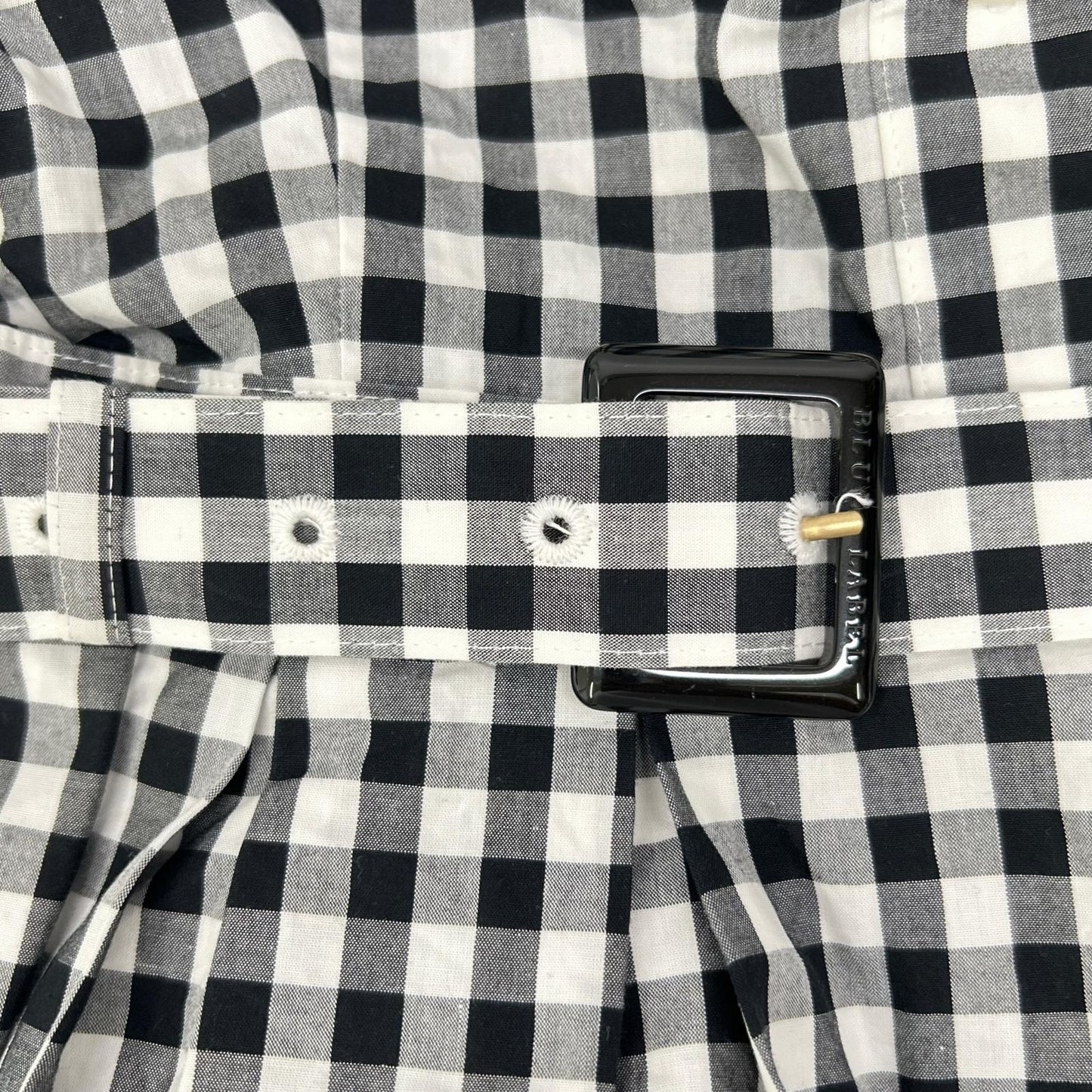 BLUE LABEL CRESTBRIDGE ブルーレーベルクレストブリッジ ブラック×ホワイト コットン ギンガムチェック シャツワンピース ワンピース
