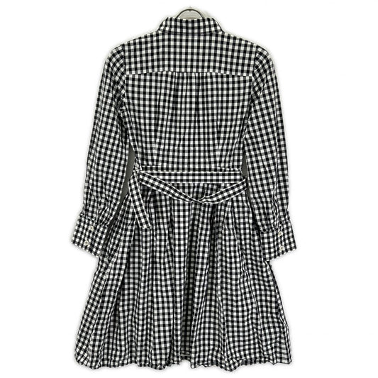 BLUE LABEL CRESTBRIDGE Blue Label Crestbridge Black × White Cotton Gingham-Check Shirt Dress One-Piece Dress