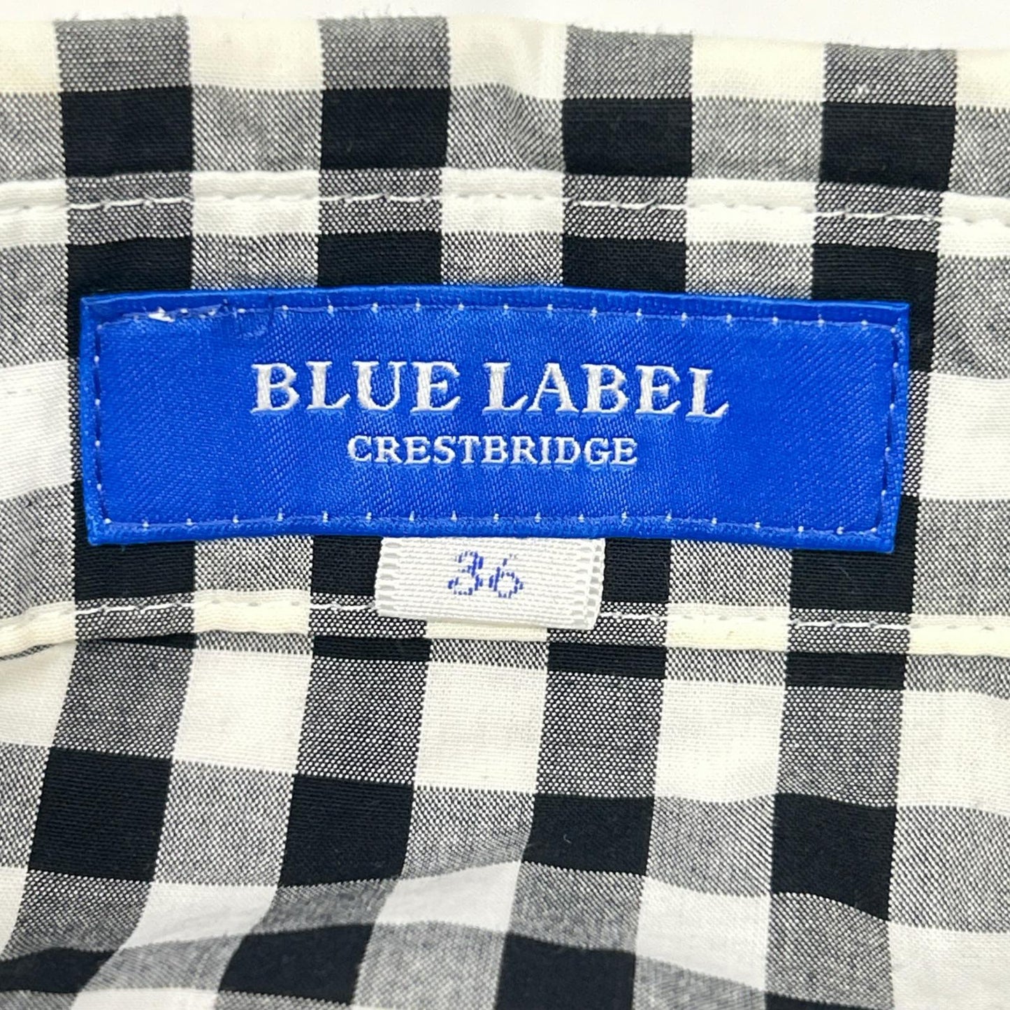 BLUE LABEL CRESTBRIDGE ブルーレーベルクレストブリッジ ブラック×ホワイト コットン ギンガムチェック シャツワンピース ワンピース