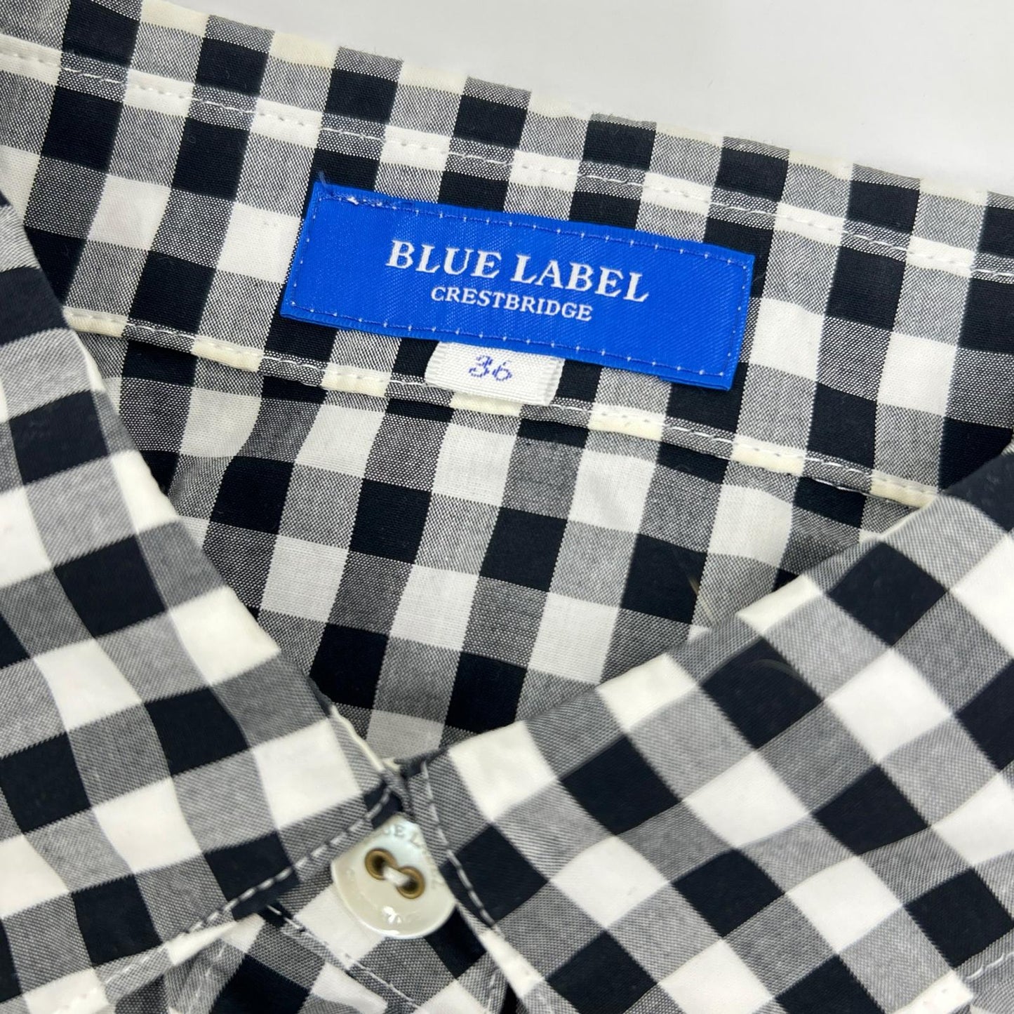 BLUE LABEL CRESTBRIDGE ブルーレーベルクレストブリッジ ブラック×ホワイト コットン ギンガムチェック シャツワンピース ワンピース