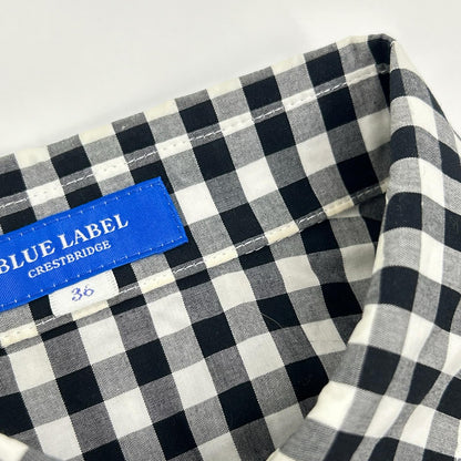 BLUE LABEL CRESTBRIDGE ブルーレーベルクレストブリッジ ブラック×ホワイト コットン ギンガムチェック シャツワンピース ワンピース