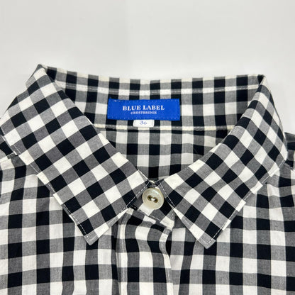 BLUE LABEL CRESTBRIDGE ブルーレーベルクレストブリッジ ブラック×ホワイト コットン ギンガムチェック シャツワンピース ワンピース