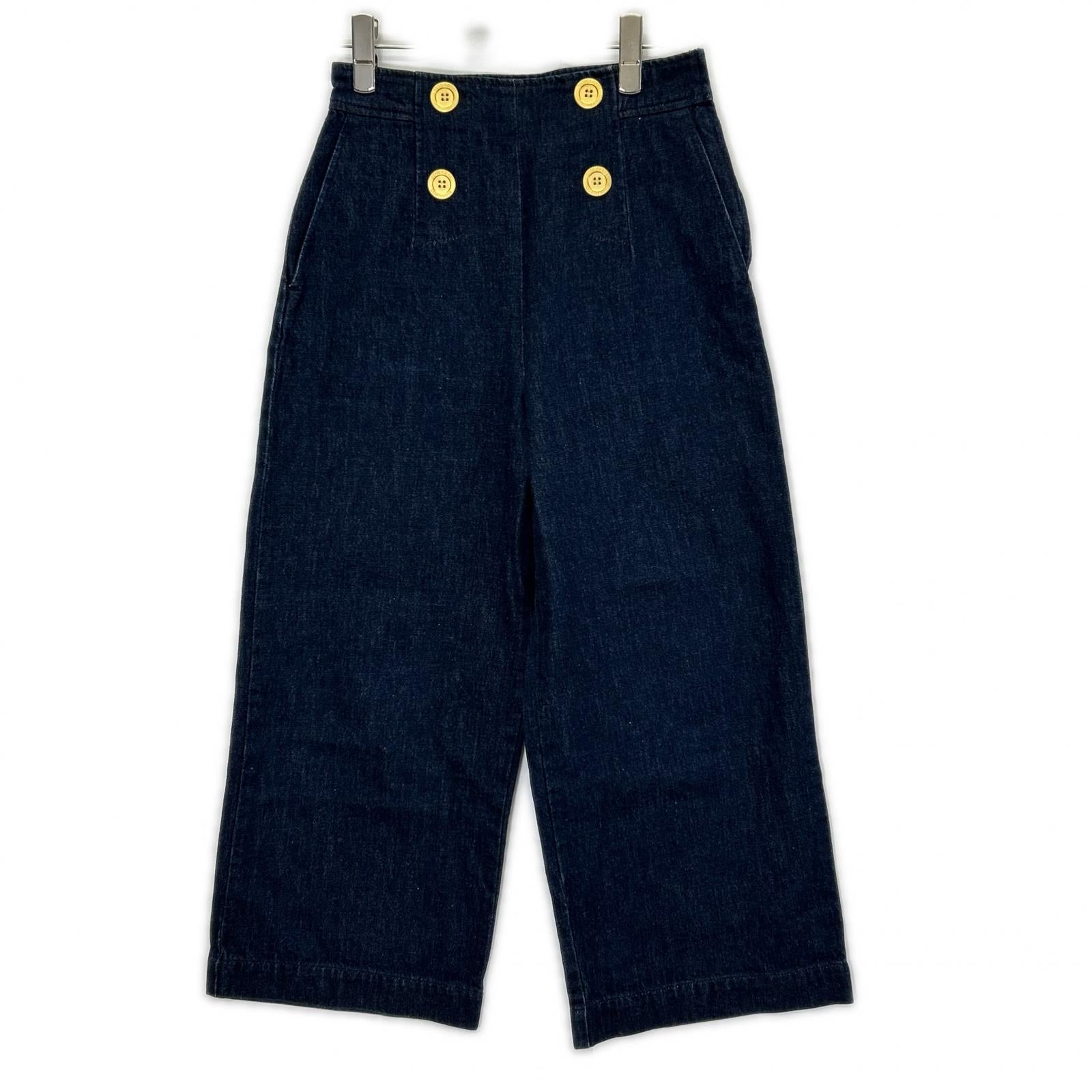 BLUE LABEL CRESTBRIDGE ブルーレーベルクレストブリッジ インディゴ コットン 金釦 サイドジップデニムパンツ ボトムス