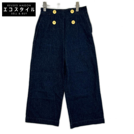 BLUE LABEL CRESTBRIDGE ブルーレーベルクレストブリッジ インディゴ コットン 金釦 サイドジップデニムパンツ ボトムス