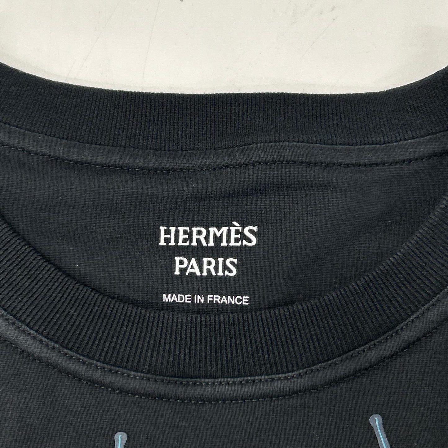 HERMES エルメス 24AW 4H4643DA ブラック カルトゥッシュ モール ショートスリーブカットソー トップス